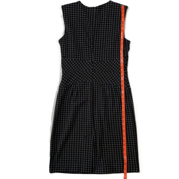 Banana Republic Graphic Sheath Dress Size 8 Black Gray Ponte Knit - Picture 13 of 16